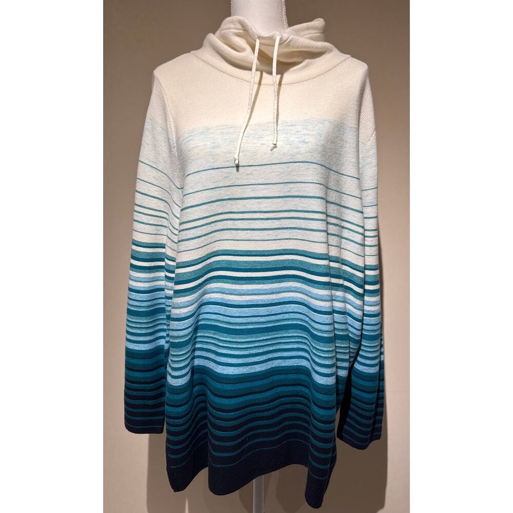 Talbots Green‎ Blue Ivory Sweater Size 2X